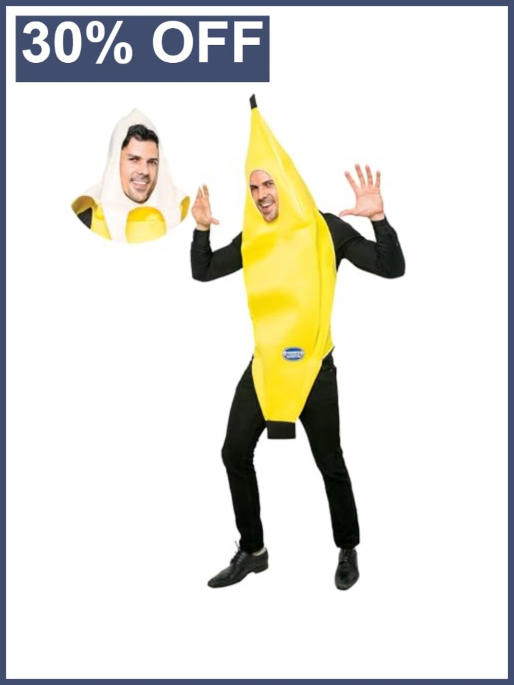 Banana Costume Adult Deluxe Set Halloween Dress Up Party Cosplay Pull Over Tunic